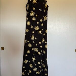 Modcloth Black and Gold Sun Maxi Dress